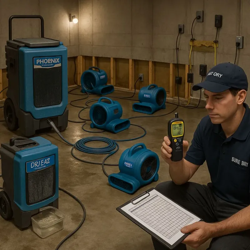 Structural Drying and Dehumidification process in Redland, MD